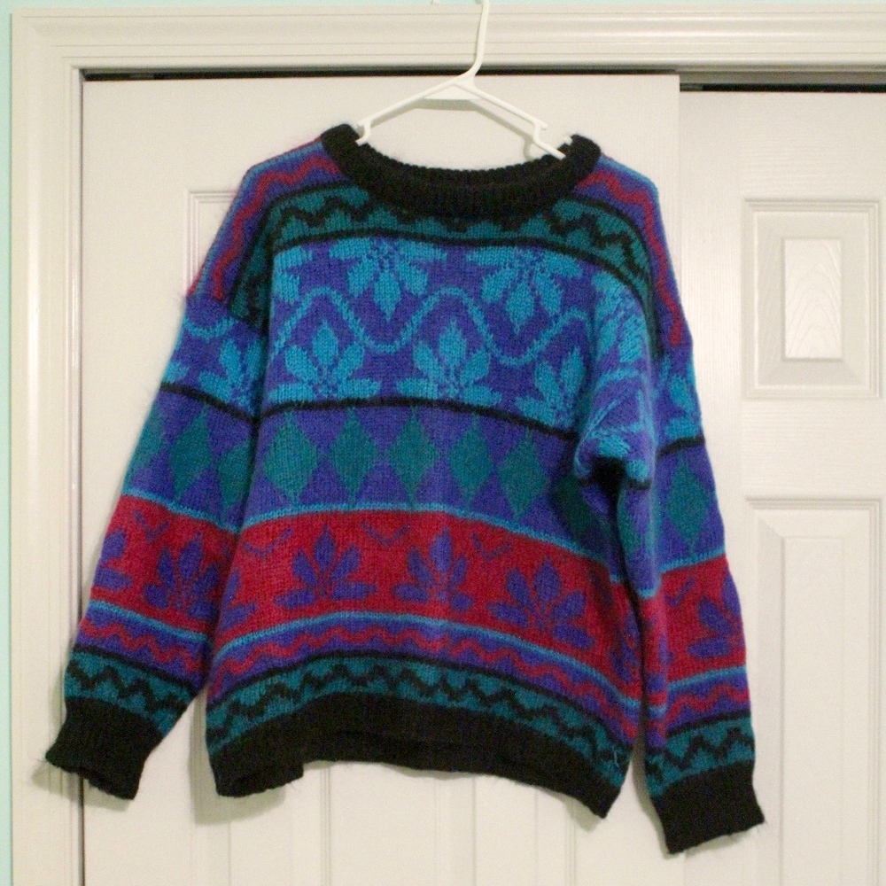 Vintage Mohair Blend Retro Sweater (Size XL)
